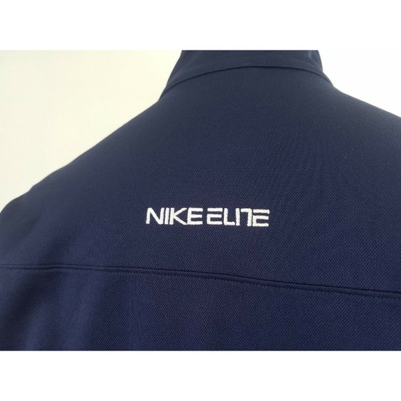 Nike Elite Sweater Basketball Warm Ups Men's Large Full Zip Navy Blue Stripe - Picture 7 of 10